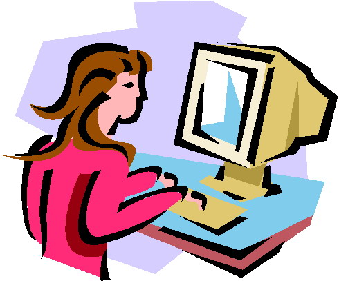 Clip Art Person On Computer Clipart