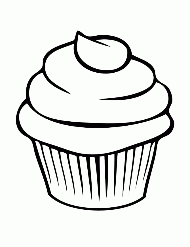 Cupcake clipart free black and white