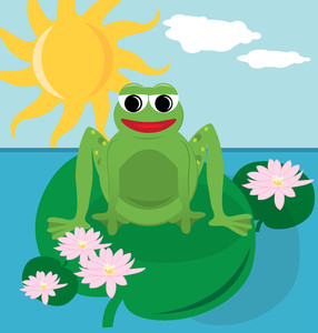 Frog Clipart Image - clip art illustration of a frog sitting on a ...