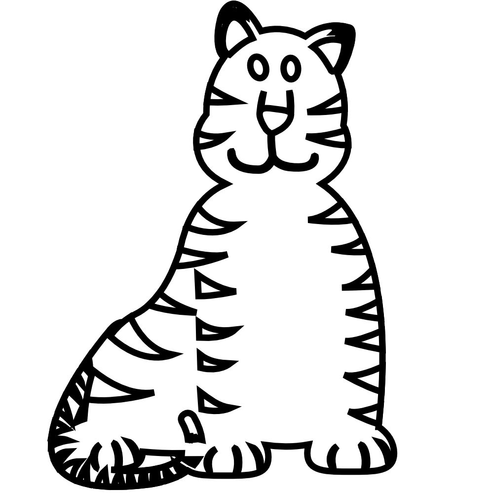 Tiger Black And White Clip Art At Clker Com Vector Clip Art Online ...