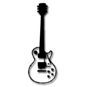 Electric Guitar Black And White Clipart