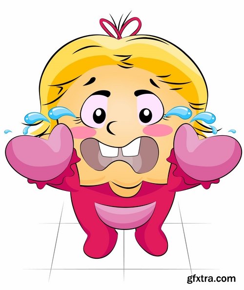 Collection crying child cartoon vector image 25 EPS Â» Vector ...