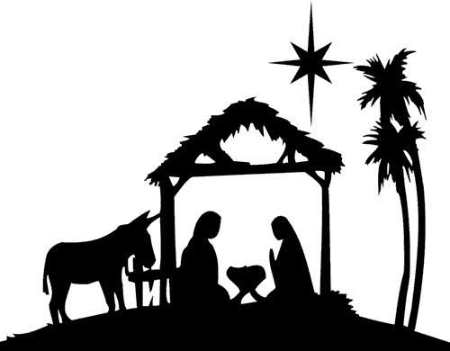 Nativity scene clipart silhouette