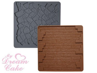 Wilton Stone/Wood 2Pc. Silicone Texture MAT - CAKE DECORATING SUPPLIES