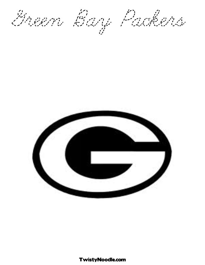 Green bay packers black and white clipart