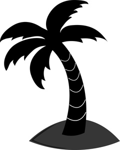 Coconut tree island clipart