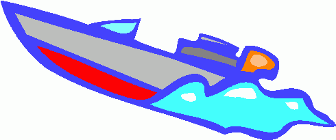 Motor boat on the water clipart