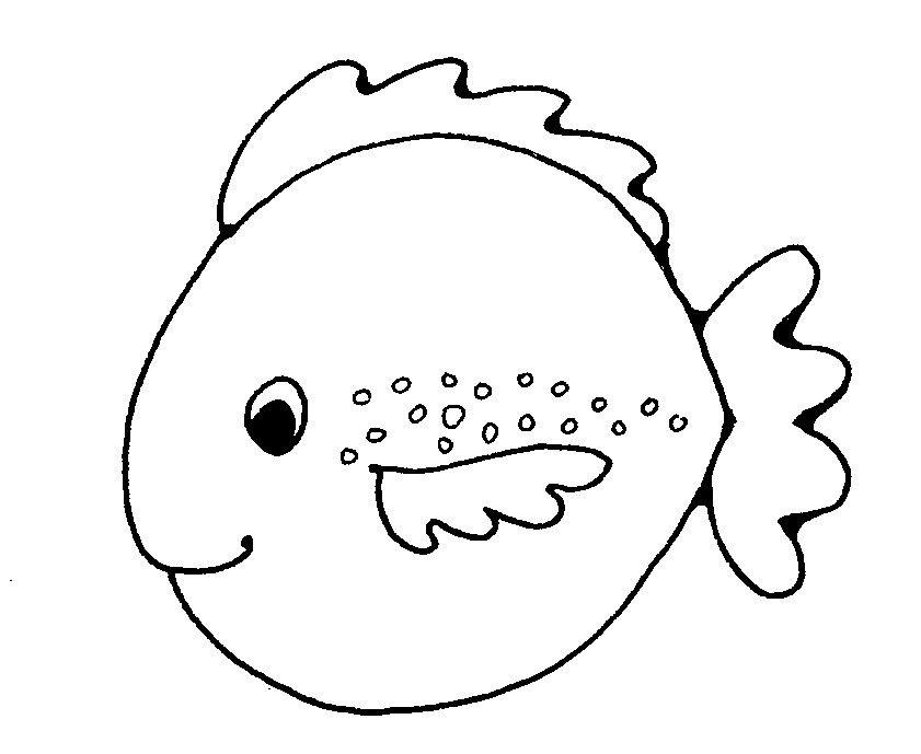 Fish outline clipart black and white free