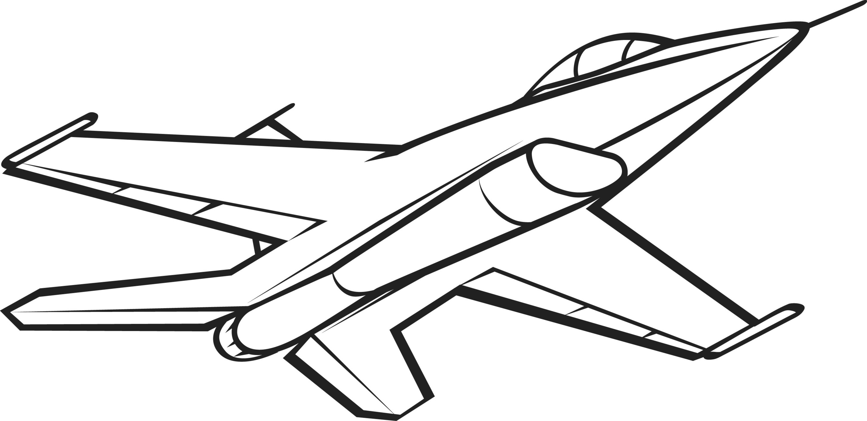 Black and white airplane clipart