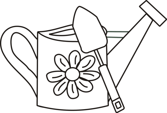 girl with a watering can Colouring Pages (page 2)