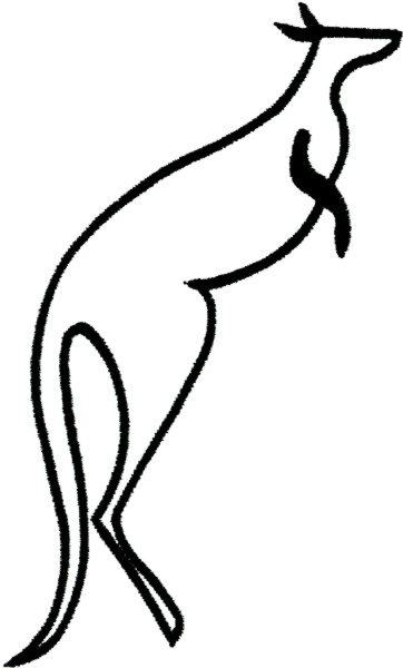 Animals Embroidery Design: Kangaroo outline from Grand Slam Designs