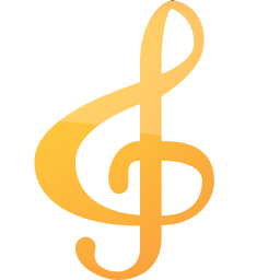 Web 2 orange 2 treble clef icon - Free web 2 orange 2 music icons ...