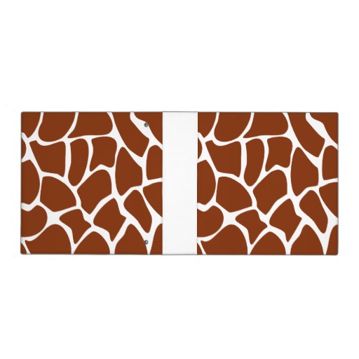 Giraffe Print Pattern in Dark Brown. Binder from Zazzle.