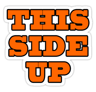 This Side Up" Stickers by zzzeeepsdesigns | Redbubble