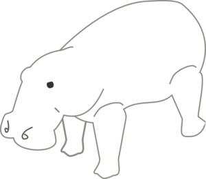 Hippo Outline Animal clip art - vector clip art online, royalty ...