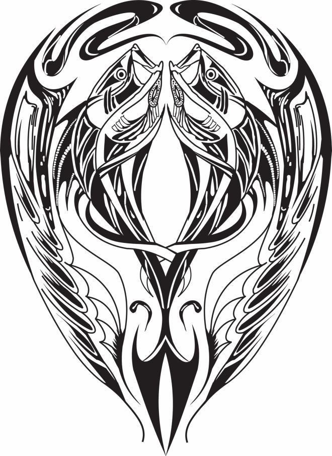 filigree tattoo fish vector - Download - 4shared