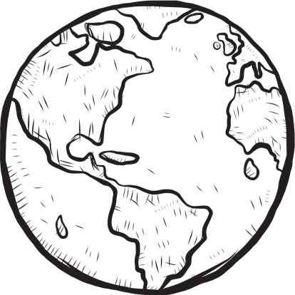 Drawing Of Black And White Globe Clip Art, Vector Images ...