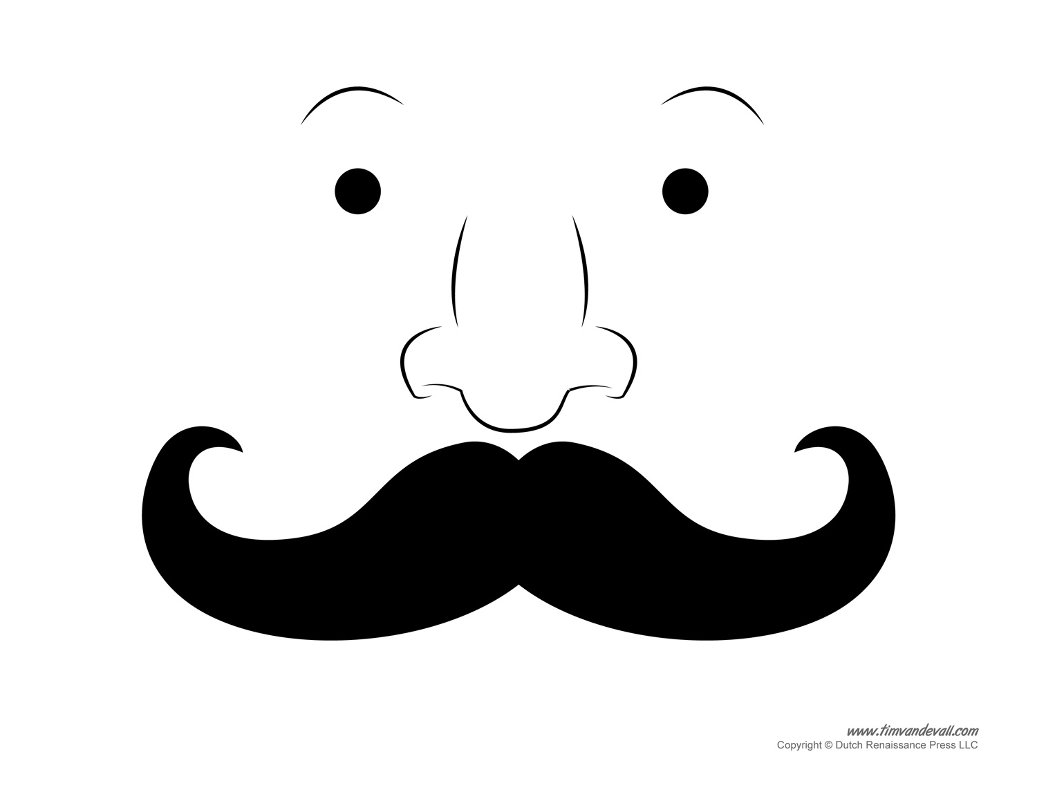lorax mustache outline clipart