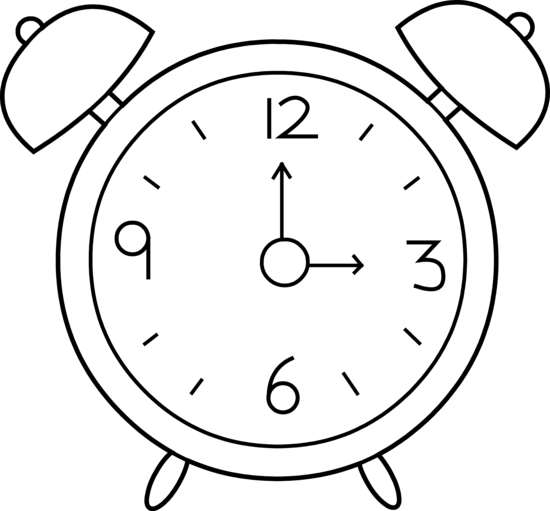 Clock cartoon black and white - ClipartFox
