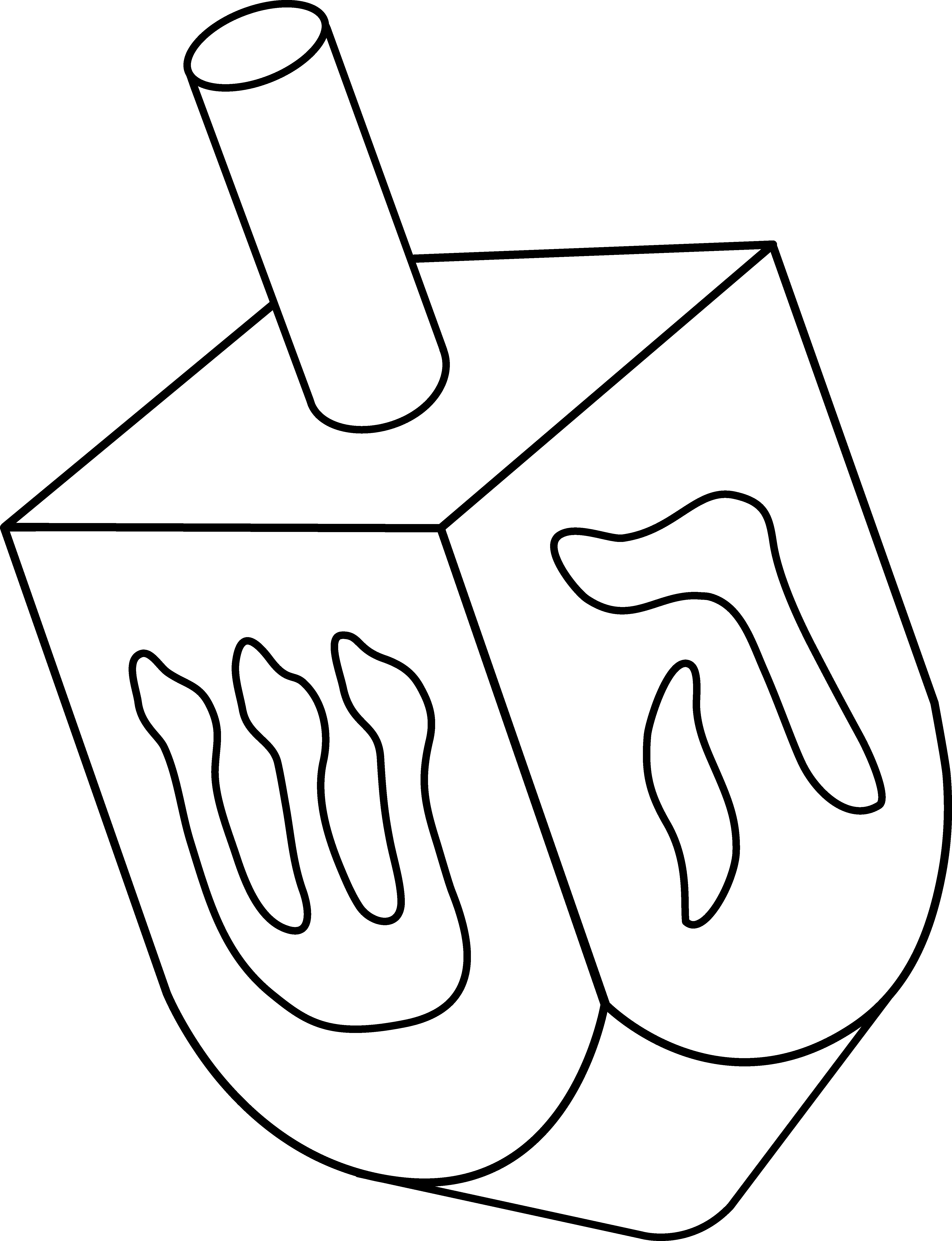 spinning dreidel clipart black