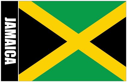 6x Oversize Postcard Of Jamaica Flag with Coat Of Arms on Back ...