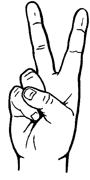 Cartoon Peace Sign Hand