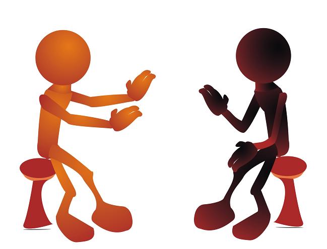 Two People Talking Clipart