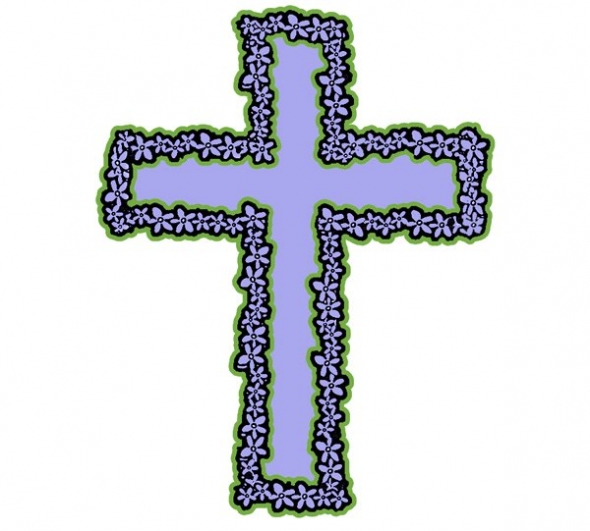 Cross with flowers clipart - ClipartFox