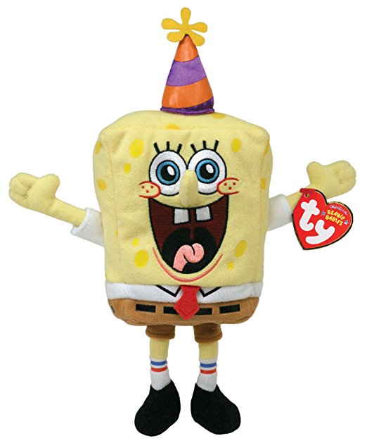 Amazon.com: Ty Beanie Baby - SpongeBob Birthday - SpongeBob with ...