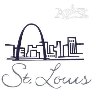 St. Louis City Skyline Embroidery Design | Machine Embroidery ...