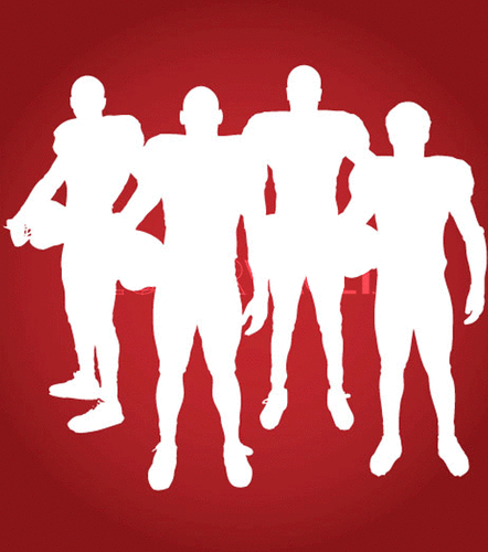 Football team clipart silhouette