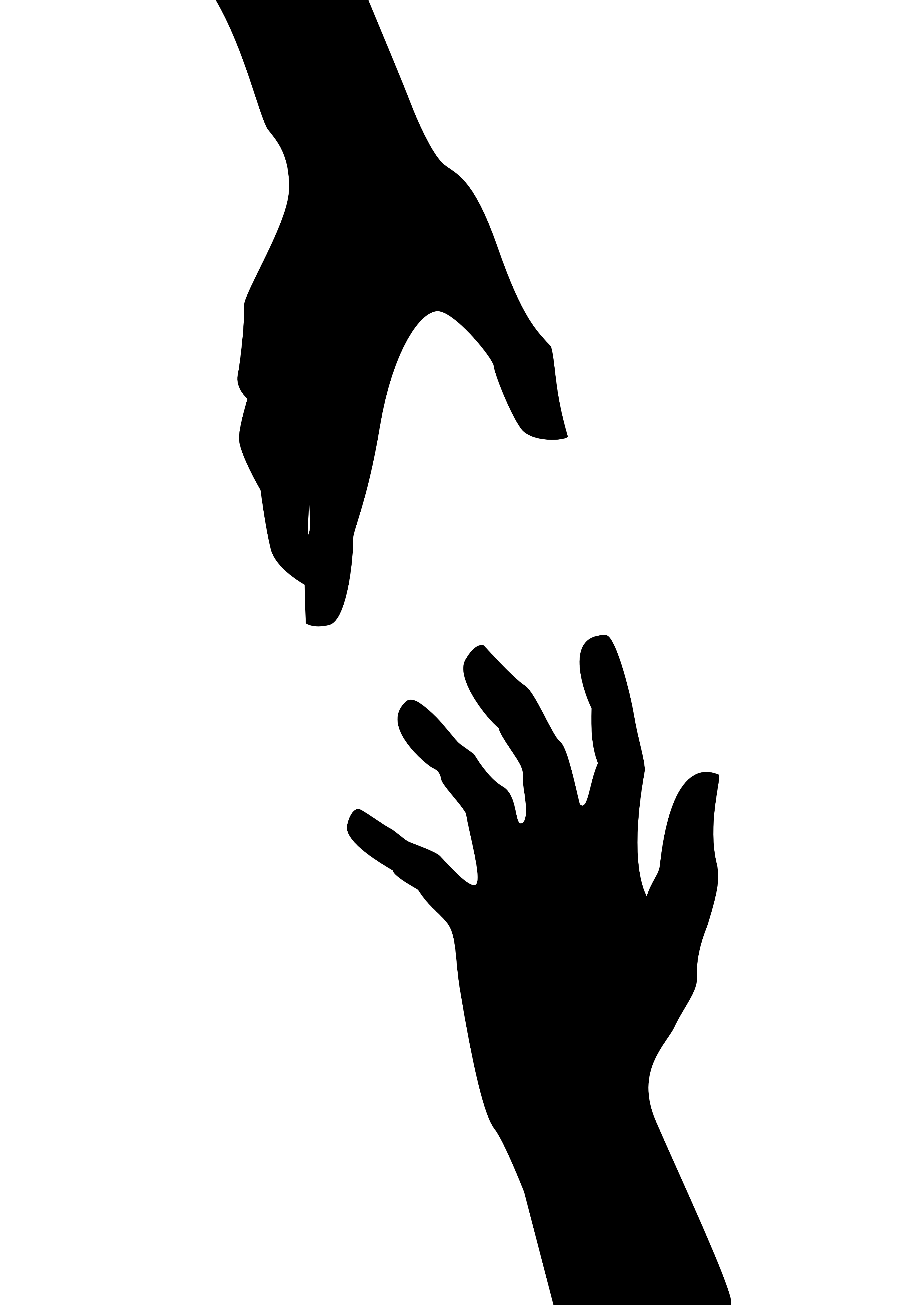 Clipart silhouette helping hand