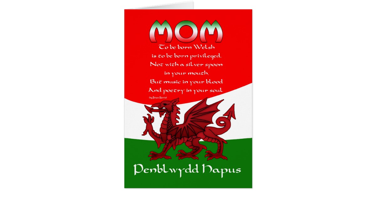 Welsh Mom Birthday Card - Poem By Brian Harris | Zazzle