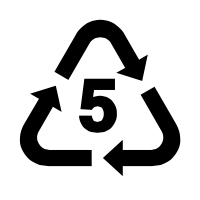 Charbase U+2677: RECYCLING SYMBOL FOR TYPE-5 PLASTICS