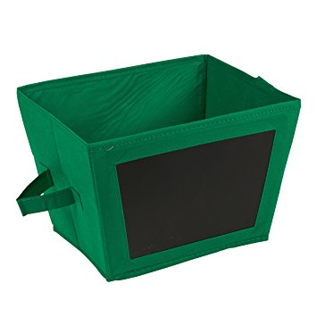 Collapsible Fabric Storage Boxes Chalkboard Side Containers (Green ...