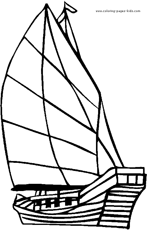 Sail Boat coloring page - Coloring pages for kids - Transportation ...
