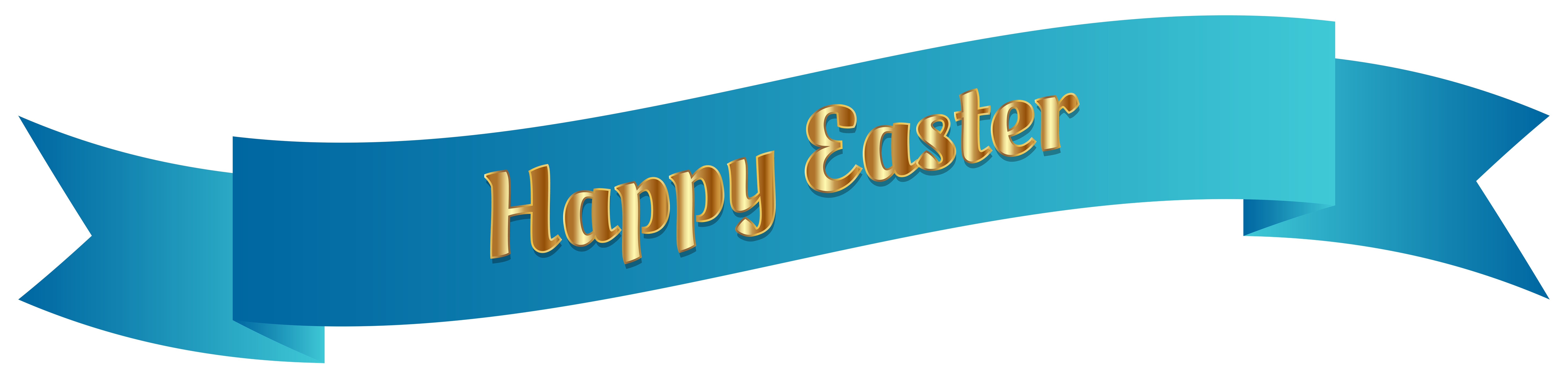 Blue Happy Easter Banner PNG Clip Art Image