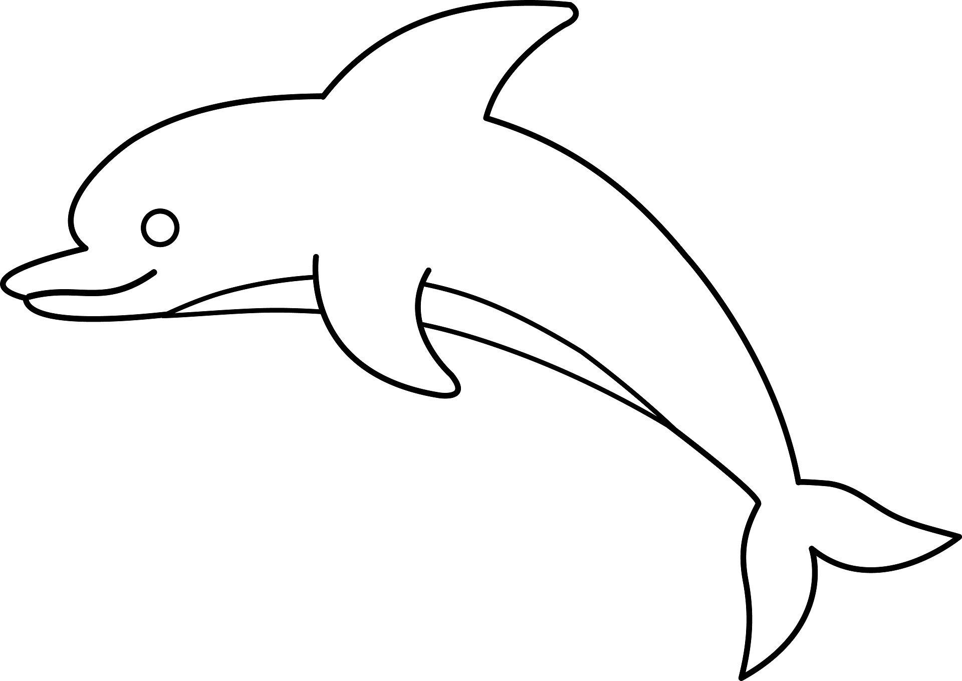 Dolphin black and white clipart