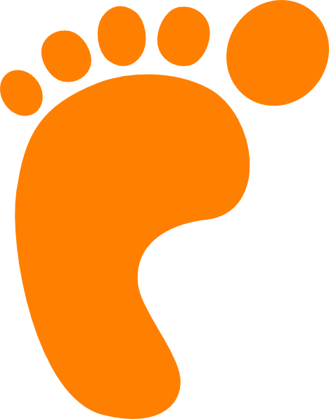 Orange Footprint clip art - vector clip art online, royalty free ...