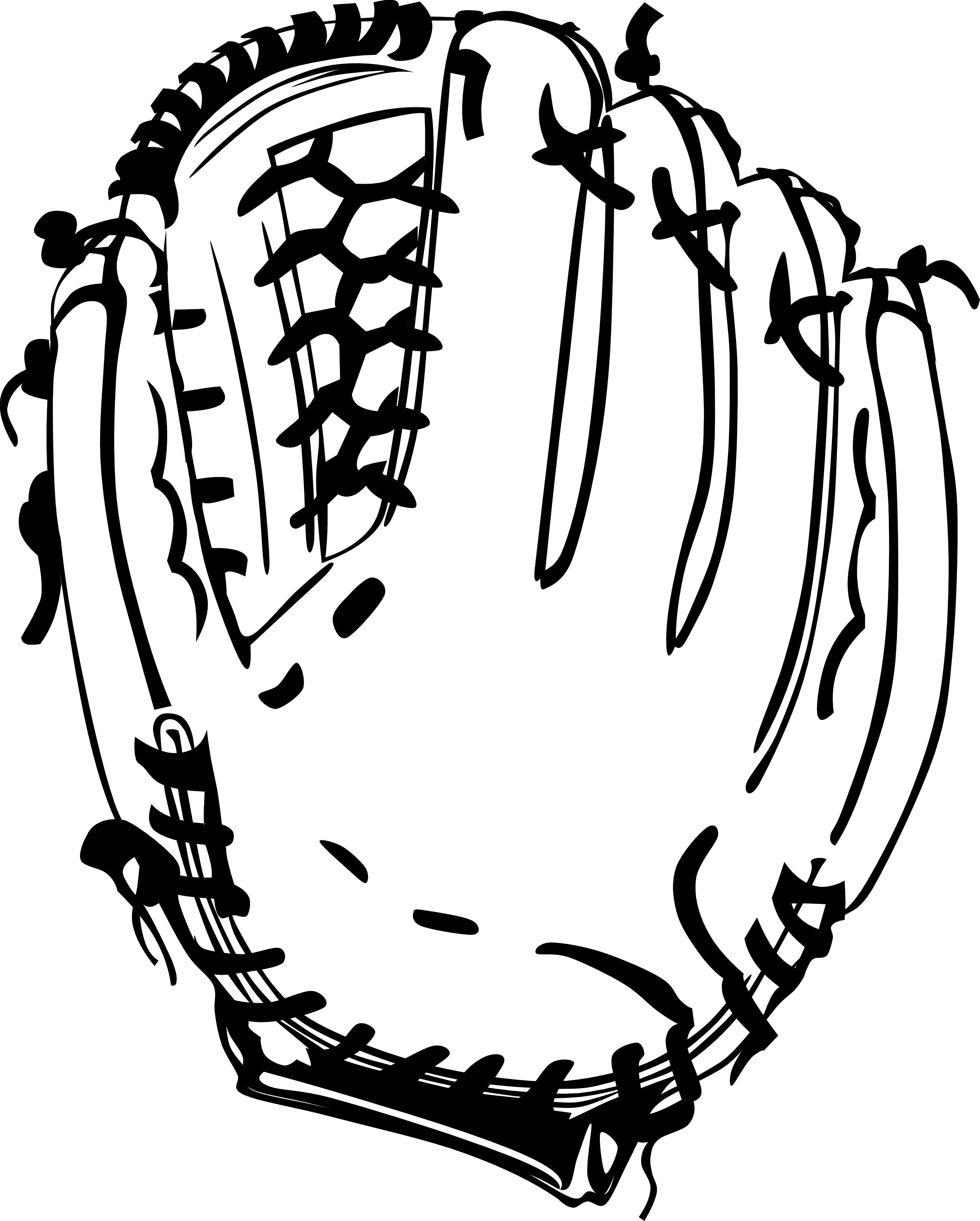 Glove clipart black and white