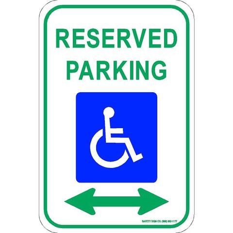 Ada Reserved Parking Sign (double Arrow) (with Graphic) – Safety 