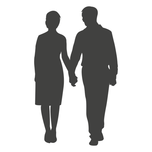 Romantic couple walking silhouette 6 - Transparent PNG/SVG