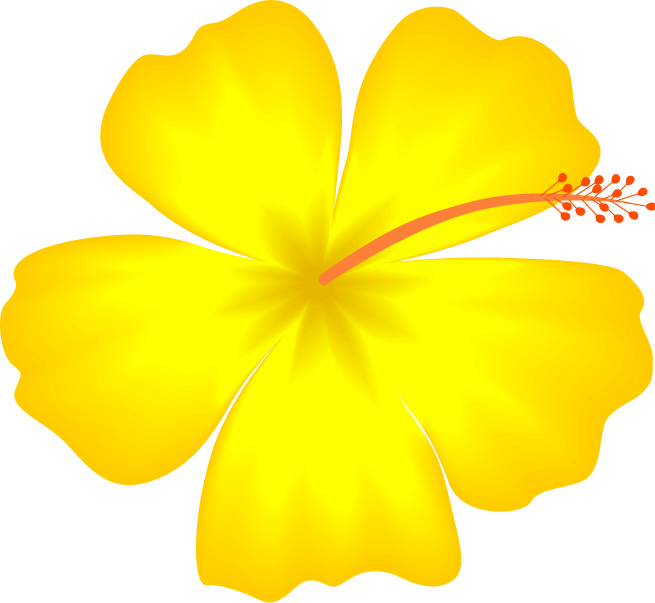 Yellow Hawaiian Flower Clip Art - OxfordPoetryElection