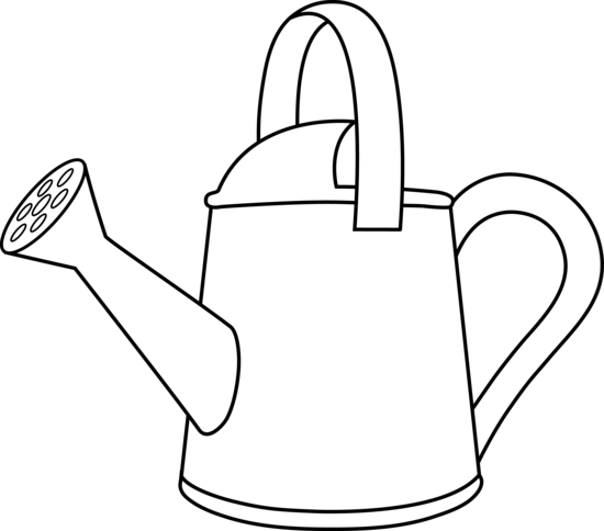 Watering can clipart black white