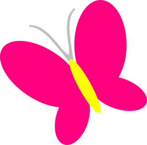 Simple pink butterfly clipart