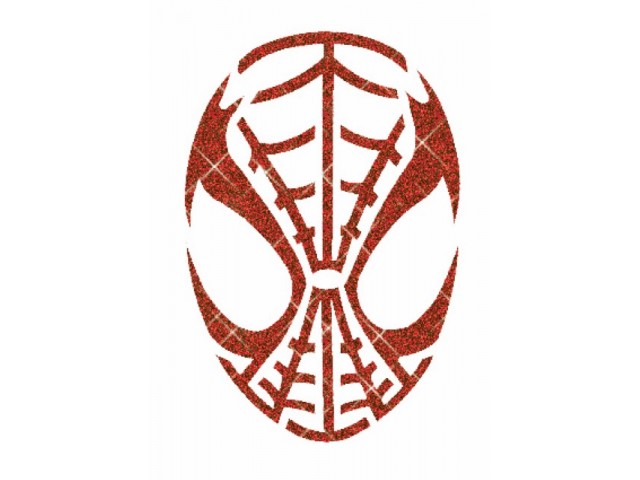 Spiderman head glitter tattoo stencil