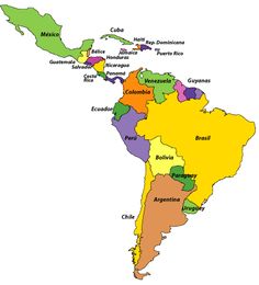 South america, America and Venezuela