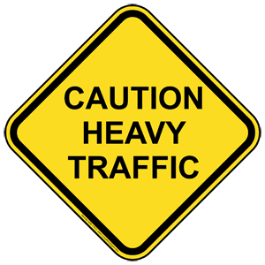 Recreation: Caution Heavy Traffic sign #NHE-17513 - Safety Signs ...