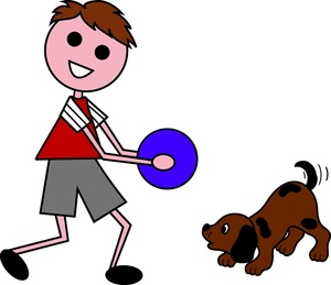 Boy And Dog Clipart Image - Clip Art Illustration Of A Young Boy ...