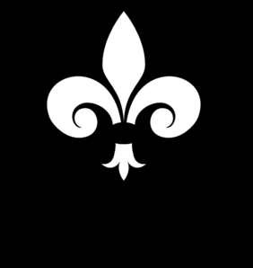 Fleur-de-lis White On Black clip art - vector clip art online ...